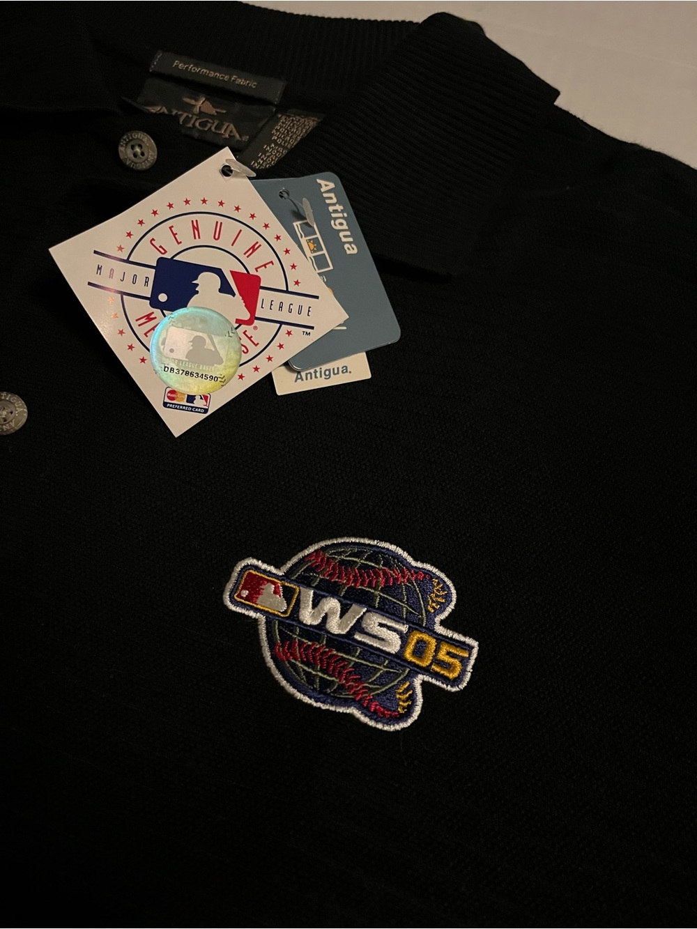 NWT Vintage 2005 World Series Embroidered Logo MLB Polo Shirt LARGE Sox Astros